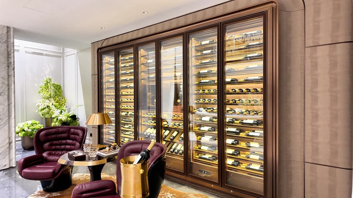 Hangzhou Villa Embedded Leather Wine Cabinet gallery 4